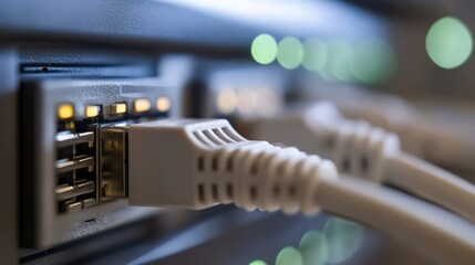 Network Cables Connected To Server Ports