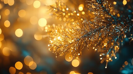 Abstract Golden Bokeh Background with Soft, Shimmering Lights: Ideal for Festive Designs, Elegant Visuals, and Luxurious Event Backdrops