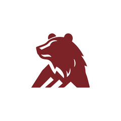Bear Logo Design Template isolated on white background
