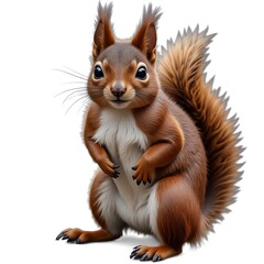 Obraz premium Cute squirrel on white isolated background