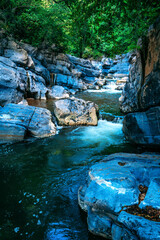 a river with rocks