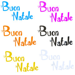 buon natale scritta vari colori fondo trasparente isolato bianco 
