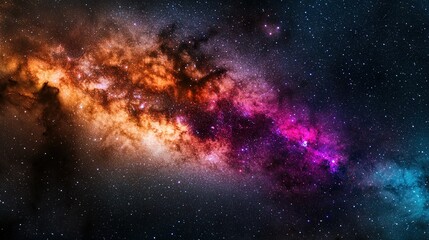 Fototapeta premium Space scene featuring stars and a luminous purple-blue star at its center