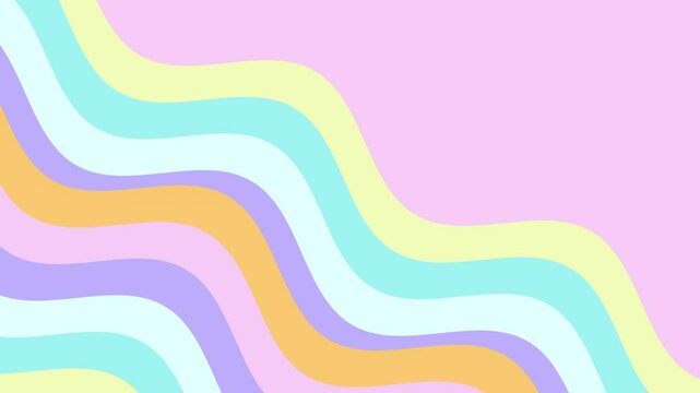 4k rainbow pastel yellow purple orange pink light blue animated background. Fluid seamless looping simple animation. Organic childish shapes. Retro beautiful unicorn vintage. Summer kids sale banner