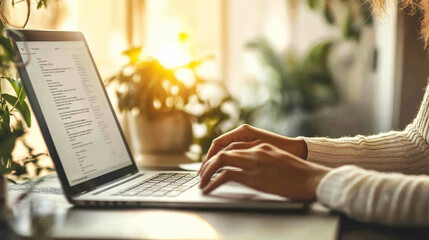 Person typing on a Laptop, Keyboard