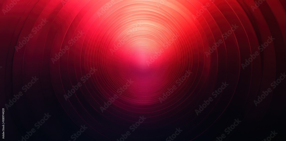 Poster Abstract Red Concentric Circles Gradient Background