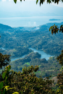 panoramic view from the top of a mountain in panacam, honduras