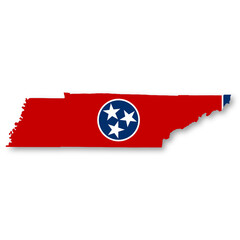 Tennessee State Flag Map Illustration