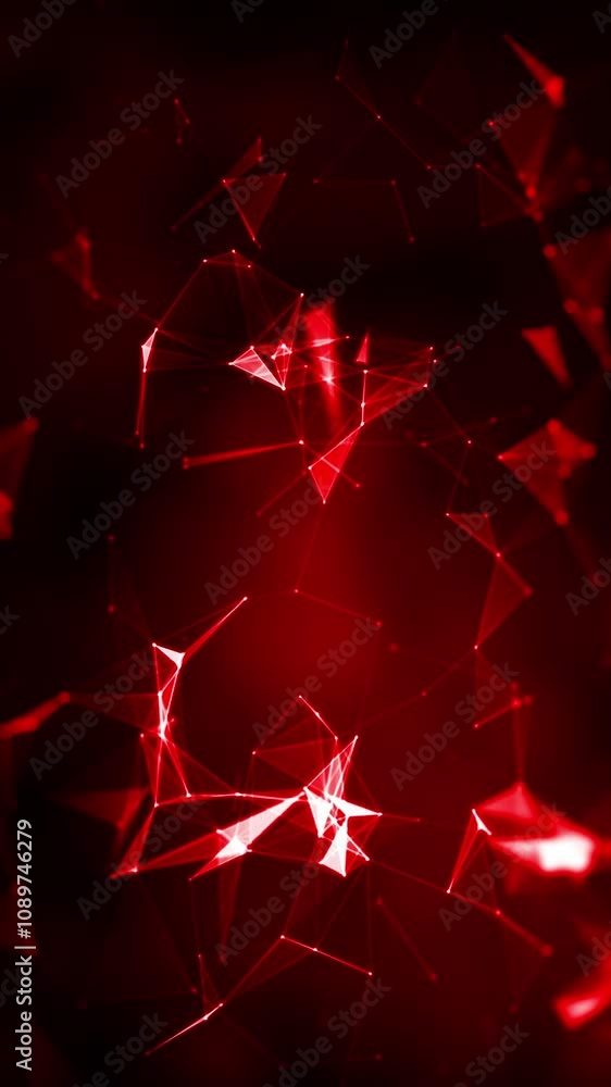 Poster abstract digital connection technology background. network loopable. 4k plexus vertical background.