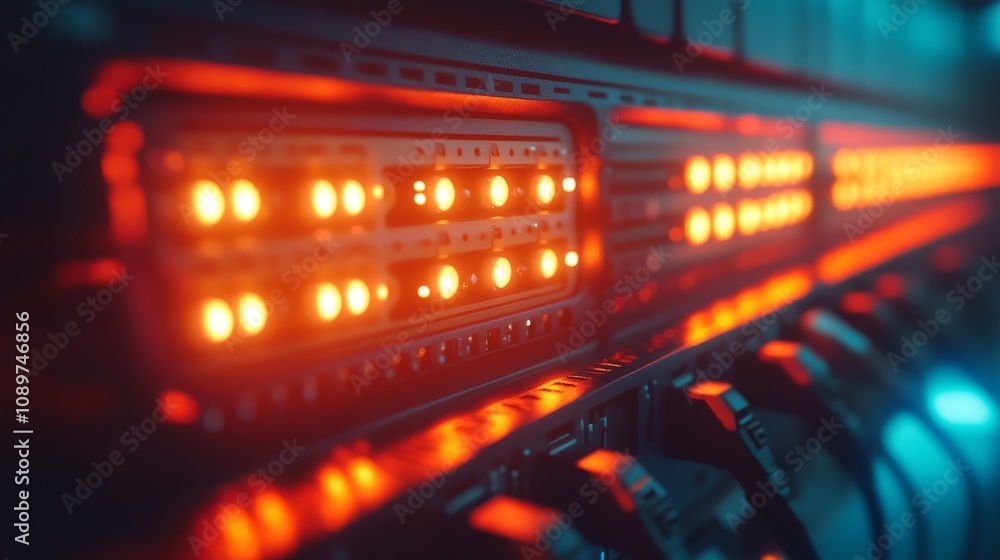 Poster illuminated server rack data center technology