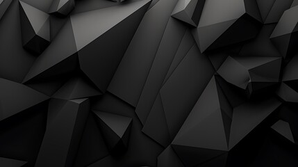 Fototapeta premium A textured black geometric background featuring angular shapes and facets, ideal for digital design and abstract art.
