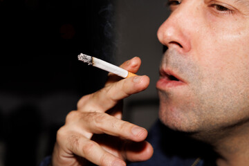 Male smoking cigarette