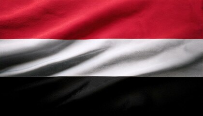 Naklejka premium イエメンの国旗(waving national flag of Yemen.) 