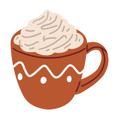 Vector illustration cartoon winter hot drink  for digital stamp,greeting card,sticker,icon,design