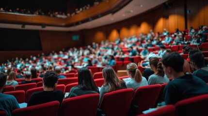 Audience Members Sitting In A Large Auditorium