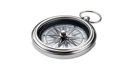 Silver compass isolated on white background