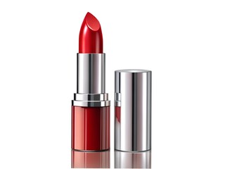 Obraz premium Red lipstick cosmetic on a transparent background.