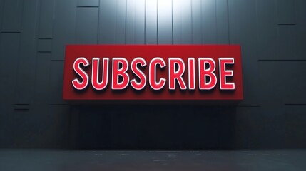 Red \"Subscribe\" Sign on Gray Wall