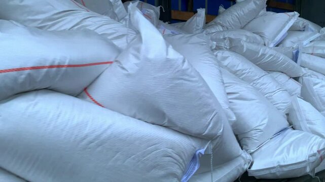 Bags of drugs in a truck. Fentanyl powder drug.