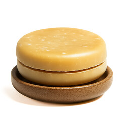 Eco-friendly shampoo bar resting in a wooden holder, highlighting sustainable personal care products