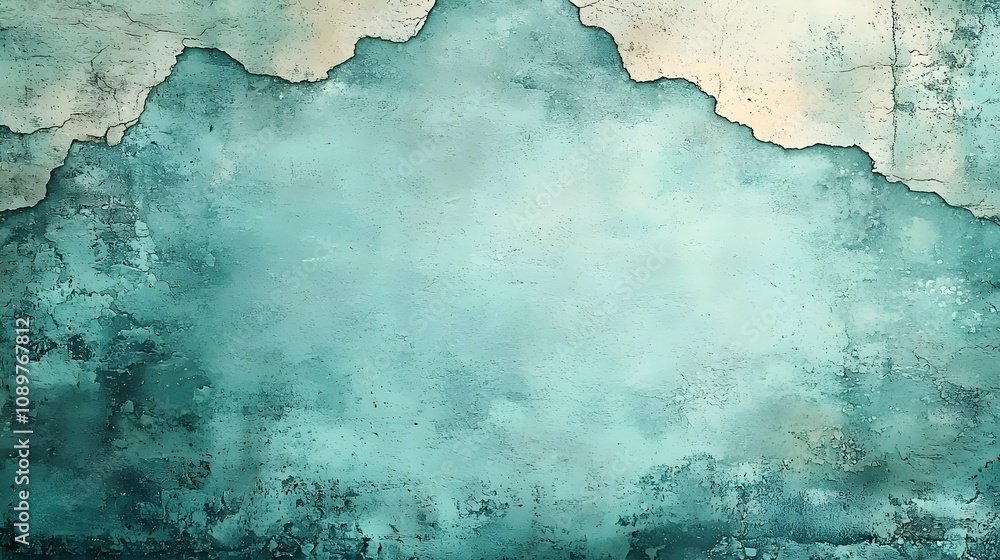 Poster an artistic textured background featuring a blend of teal and turquoise hues, creating a serene and 