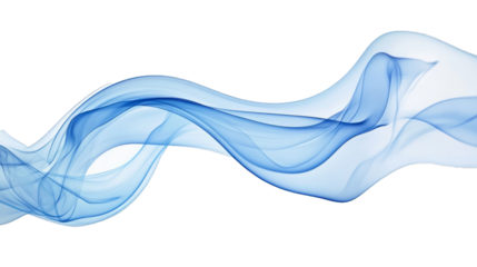 Smoke waves abstract in blue on white background