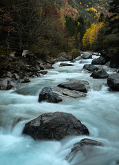 mountain river in winter