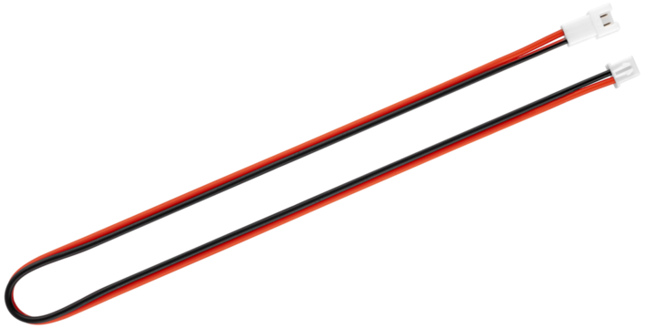 Two-pin insulated wire with connectors on the ends