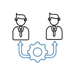 Fototapeta premium management concept line icon. Simple element illustration. management concept outline symbol design.