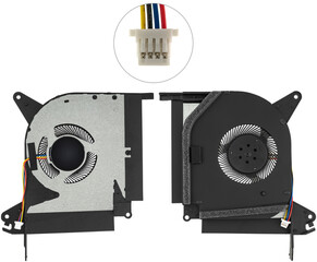 Fan, active cooling system, laptop spare part, on white background in insulation