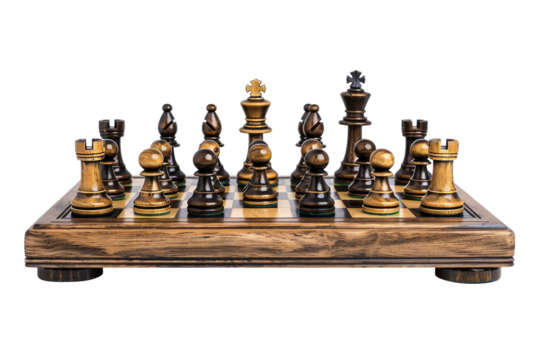 Checkmate Position in Chess Isolated on Transparent Background