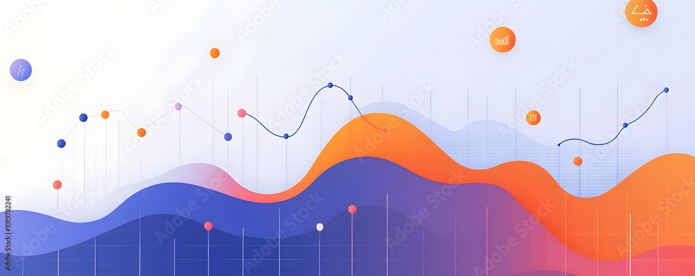 Poster modern abstract data trend visualization image.