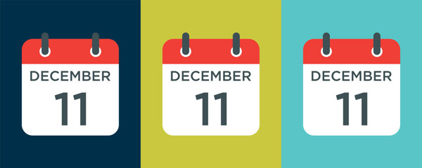 calendar - December 11 icon illustration isolated vector sign symbol