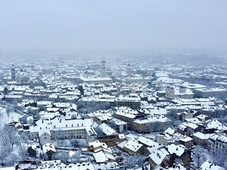 The panorama city view of Lviv, Ukraine. Shot in December 2021. Two month before the Ukraine War.