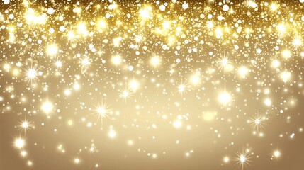 Sparkly gold dust background perfect for Christmas designs.  Glowing lights and confetti create a festive, shimmery effect.