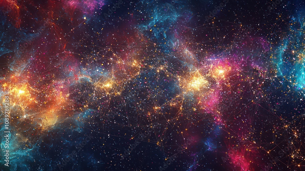 Wall mural galaxy in the deep space with stars and nebula