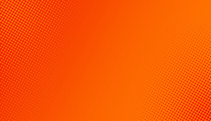 Orange halftone dots abstract pattern with dark and bright gradient background. digital technology style wall texture, cartoon or pop art elements, summer banner or comic.