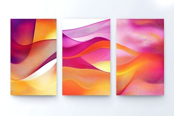 Fototapeta premium Vibrant abstract shapes forming modern corporate banners with gradients