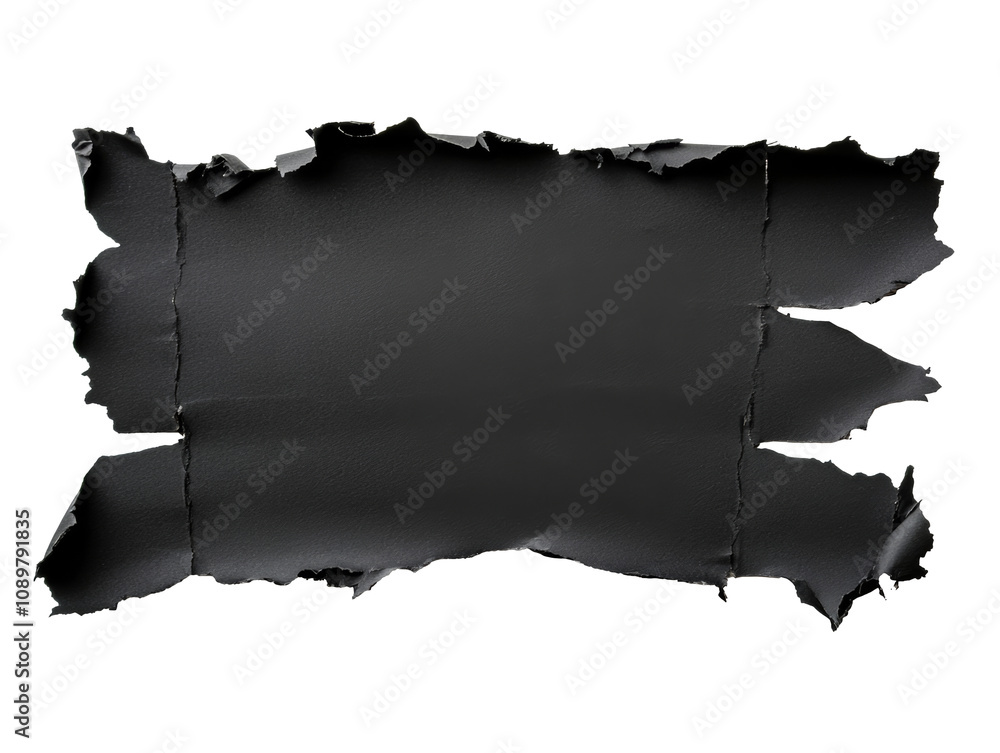 Canvas Prints torn black paper revealing an empty space for text