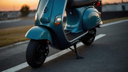 Fototapeta premium Electric scooter with a powerful motor and long-range battery, ideal for extended commutes and adventure rides