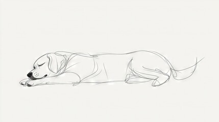  Dog Laying Down w/ Head Resting on Paws, Eyes Closed