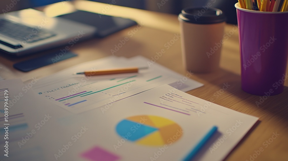 Poster business workplace charts graphs data analysis