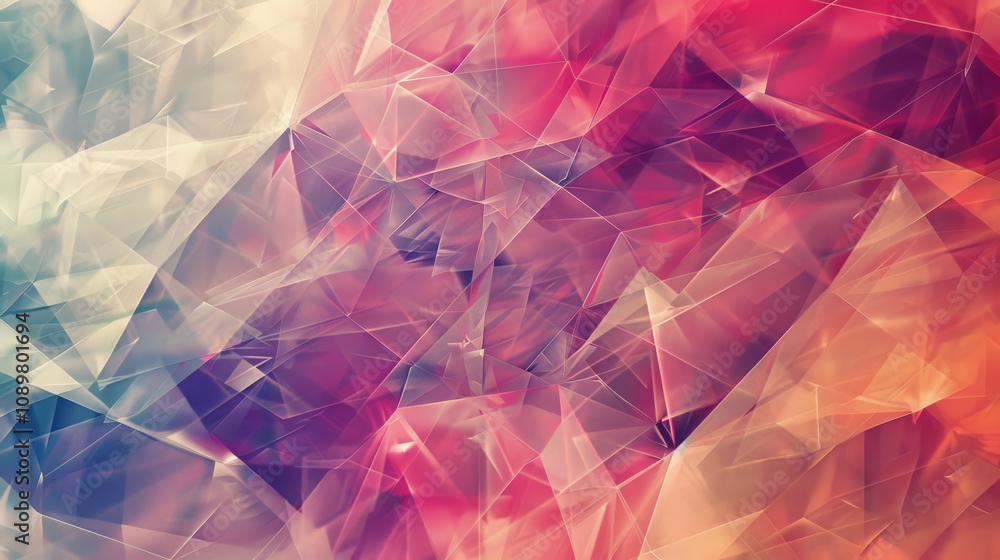 Poster a colorful abstract design with a lot of triangles and squares
