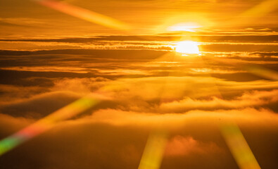 sunrise over the clouds