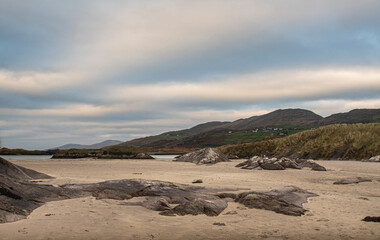 sand dunes, hills and clouds