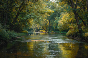 A river with trees on either side