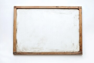 Fototapeta premium Aged Whiteboard with Smudged Surface Isolated on Pure White Background