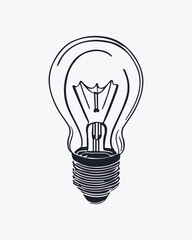 Light bulb like hand drawing illustration