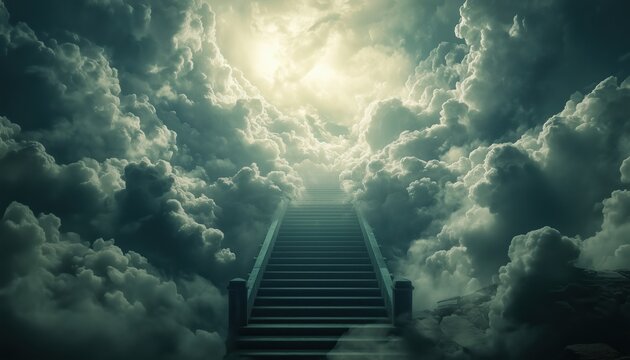 The Pathway Leading To The Sky: A Stairway To Paradise On Earth. An Ascending Journey Towards The Heavens Above.