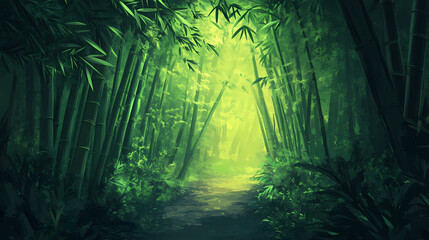 Green bamboo forest wallpaper background for nature enthusiasts, bamboo, green, forest, wallpaper, nature, background. Lush Bamboo Forest. Illustration